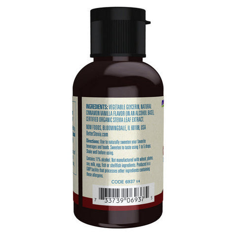 Now Foods, Better Stevia Liquid Sweetener, Cinnamon Vanilla 2 fl oz Now Foods