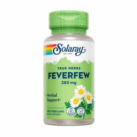 Solaray, True Herbs Feverfew, 380 mg, 100 Caps Solaray