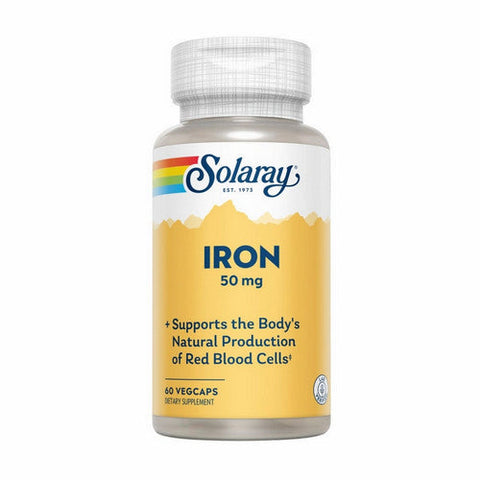 Solaray, Iron, 50 mg, 60 Caps Solaray