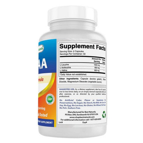Best Naturals, BCAA Branch Chain Amino Acid, 800 Mg, 200 Caps Best Naturals