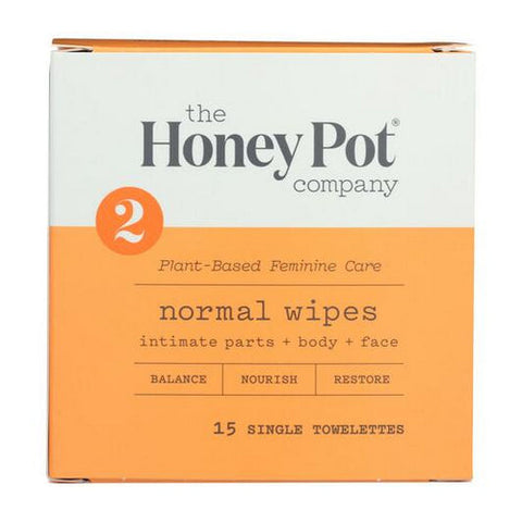 The Honey Pot, Intimate Wipes Normal, 15 Count The Honey Pot