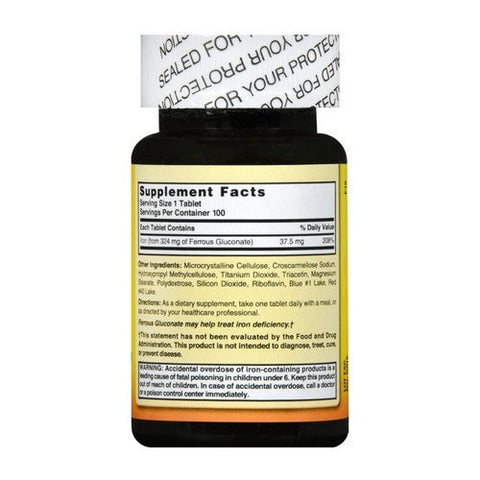 Nature's Blend, Ferrous Gluconate, 324 mg, 100 Tabs Nature's Blend