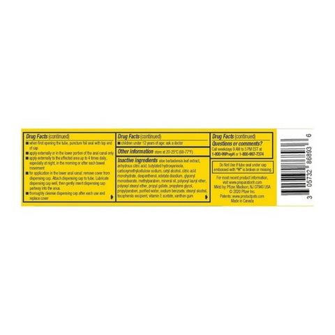 Preparation H, Multi-Symptom Relief Hemorrhoidal Cream With Aloe Maximum Strength, 0.9 Oz Preparation H