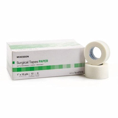 McKesson, Medical Tape White 1 Inch X 10 Yard Paper NonSterile 16-47310, Case Of 12 McKesson