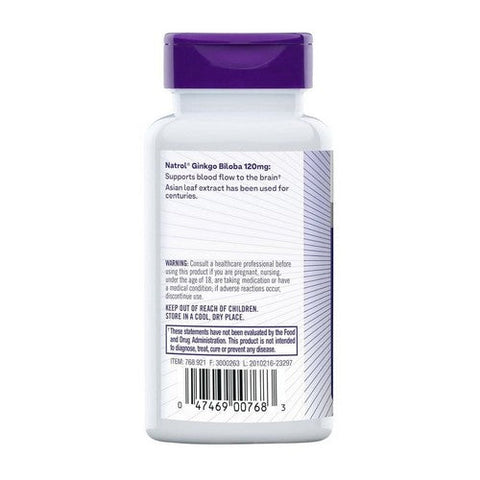 Natrol, Brain Health Ginkgo Biloba, 120 MG, 60 Capsules