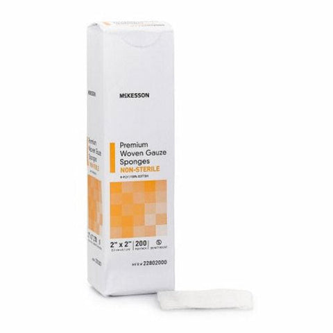 McKesson, Gauze Sponge 2 X 2 Inch 8-Ply NonSterile 22802000, Pack Of 200 McKesson