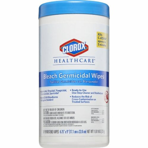 Clorox Healthcare, Bleach Germicidal Manual Pull Wipe Surface Disinfectant Cleaner Premoistened Chlorine Scent NonSterile, Count of 6