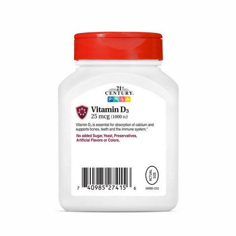 21st Century, Vitamin D3, 25 Mcg, 250 Softgels 21st Century