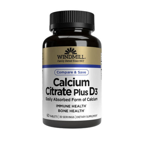 Calcium Citrate + D 60 Tabs by Windmill Health