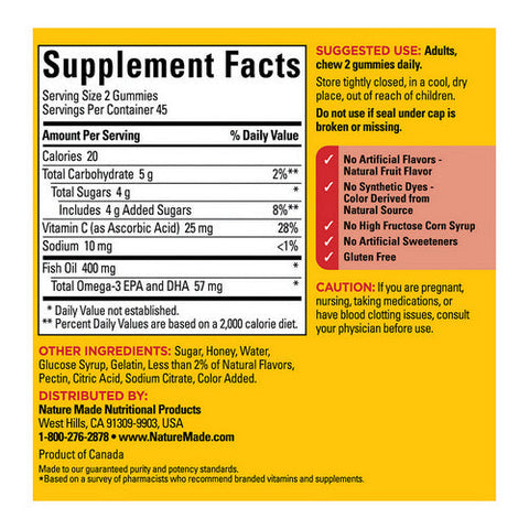 Nature Made, Fish Oil, 111 Mg, 90 Gummies Nature Made