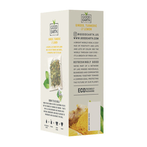Good Earth Teas, Sensorial Blends Ginger Tumeric & Lemon Herbal Tea, 15 Bags (Case of 5) Good Earth Teas