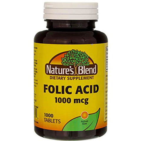Nature's Blend, Folic Acid, 1000 mcg, 1000 Tabs Nature's Blend