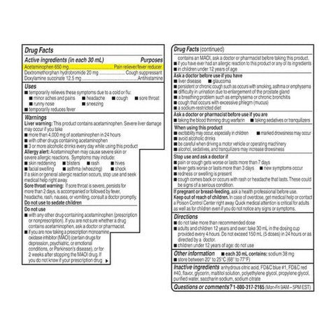 Coricidin Hbp, Maximum Strength Night Cold And Flu Liquid Cherry, 12 Oz