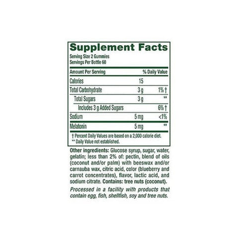 Vitafusion, Melatonin Extra Strength Gummy Natural Blackberry, 5 Mg, 120 Gummies Vitafusion