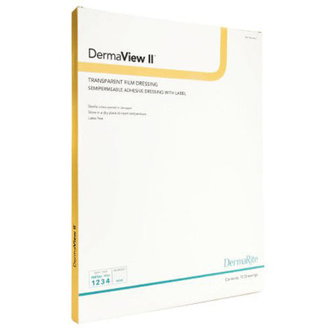 DermaRite, DermaView II Transparent Film Dressing with Border 6Ã‚Â½ x 8-3/8 Inch, Box Of 10 DermaRite