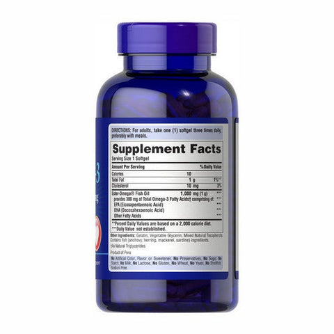 Puritan's Pride, Omega-3 Fish Oil, 1000 Mg, 250 Softgels Puritan's Pride
