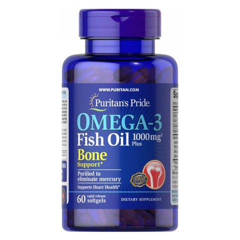 Omega-3 Fish Oil Plus Bone Support 60 Softgels by Puritan's Pride