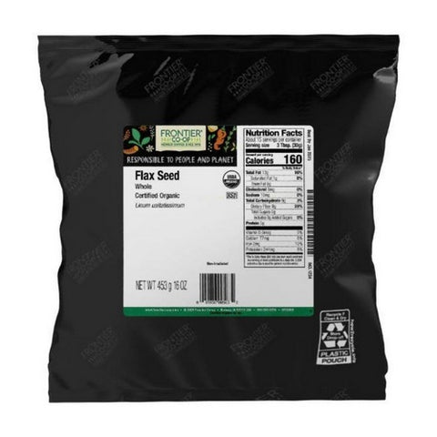 Organic Flax Seed Whole 1 Lb by Frontier Coop