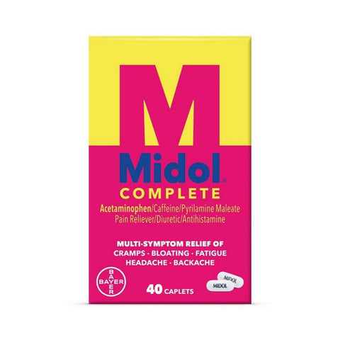 Midol, Complete Menstrual Symptom Relief Acetaminophen, 40 Caps Midol