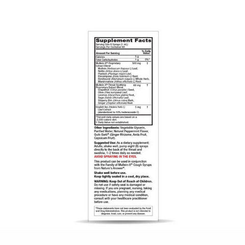 Nature's Answer, Natural MulleinX Throat Spray, 2 Oz Nature's Answer
