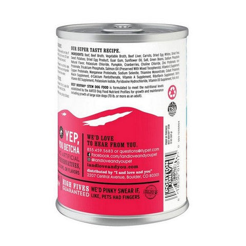 I And Love And You, Beef Booyah Stew Canned Dog Food, 13 Oz(Case Of 12)
