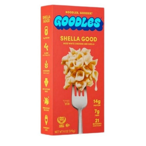 Goodles, Shella Good Aged White Cheddar Protein Macaroni And Cheese, 6 Oz(Case Of 12) Goodles