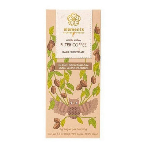 Dark Chocolate Filter Coffee Bar 1.8 Oz by Elements Truffles