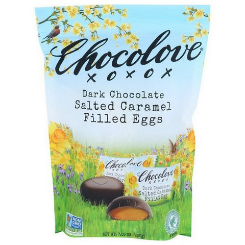 Xo Dark Chocolate Salted Caramel Filled Eggs 7.05 Oz (Case of 8) by Chocolove