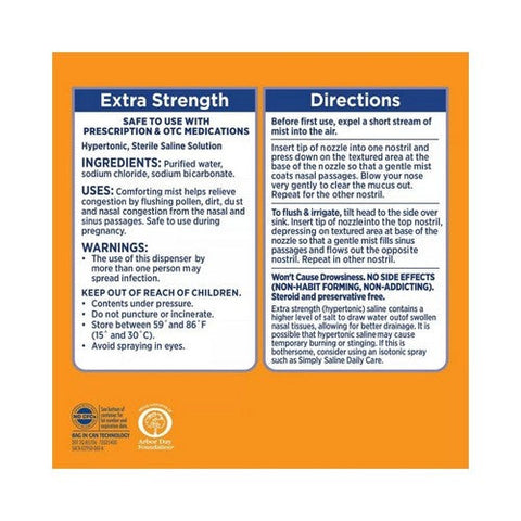 Simply Saline, Nasal Mist Extra Strength, 4.6 Oz Simply Saline