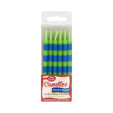 Stacked Stripes Candles 12 Count (Case Of 6) by Betty Crocker