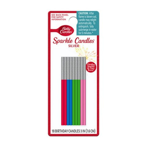 Sparkle Rainbow Candles 3 Inch Tall 18 Count (Case Of 6) by Betty Crocker
