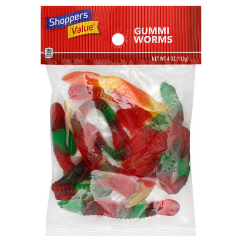 Gummy Worms Candy 4 Oz (Case Of 12) by Shoppers Value