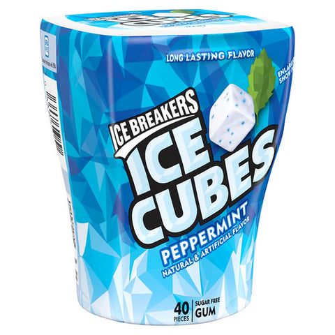 Ice Cubes Peppermint Sugar Free Gum 40 Count (Case Of 6) by Ice Breakers