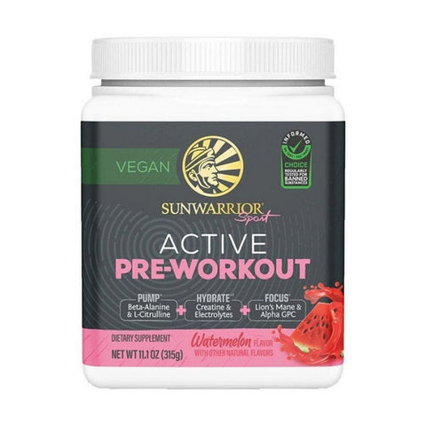 Watermelon Active Pre-Workout 13.9 Oz by Sunwarrior