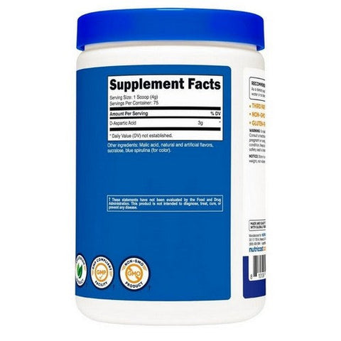 Nutricost, D-Aspartic Acid Powder Blue Raspberry, 300 Grams Nutricost