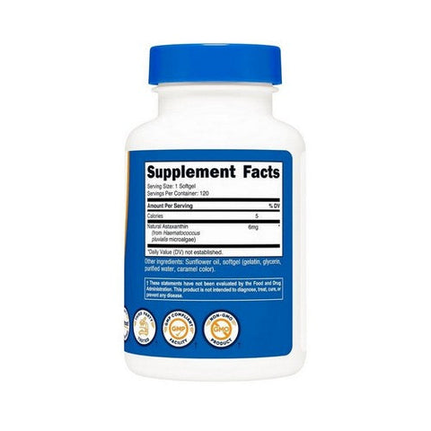 Nutricost, Astaxanthin, 6 Mg, 120 Softgels