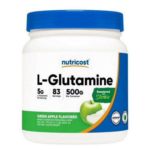 Nutricost, L-Glutamine Powder Green Apple Stevia, 500 Grams Nutricost