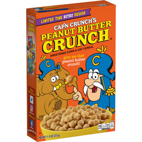 Sweetened Corn And Oat Cereal Peanut Butter Crunch 11.4 Oz (Case Of 14) by Capn Crunchs