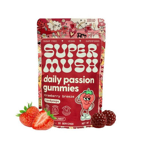 Daily Passion Mushroom Vegan Supplement 60 Gummies by SuperMush