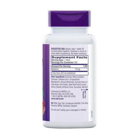 Natrol, Fast Dissolve Melatonin Strawberry-Flavored, 10 Mg, 200 Tabs Natrol