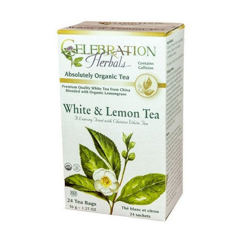 Celebration Herbals, Organic White And Lemon Tea, 24 Bags Celebration Herbals