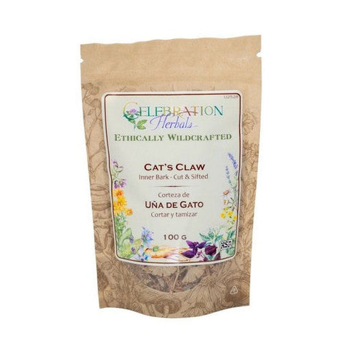 Celebration Herbals, Cats Claw Bark Cut And Shifted Wildcrafted, 100 Grams Celebration Herbals