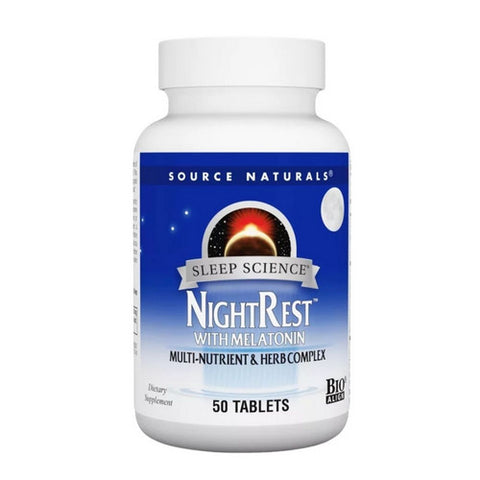 Sleep Science Nightrest With Melatonin 50 Tabs by Source Naturals