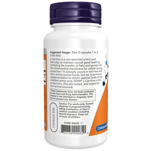 Now Foods, L-Carnitine, 250 Mg, 60 Veg Caps Now Foods