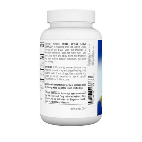 Planetary Herbals, Three Spices Sinus Complex, 1000 Mg, 90 Tabs Planetary Herbals
