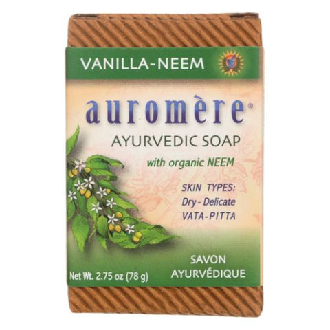 Auromere, Ayurvedic Bar Soap Vanilla Neem, Vanilla Neem, 2.75 oz Auromere