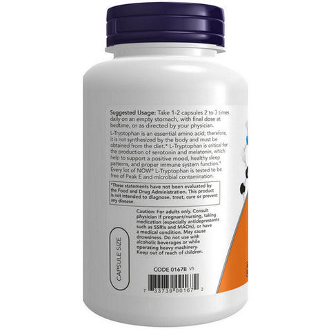 Now Foods, L-Tryptophan, 500 mg, 120 Vcaps Now Foods