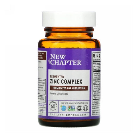 New Chapter, Fermented Zinc Complex, 90 Vegetarian Tabs New Chapter