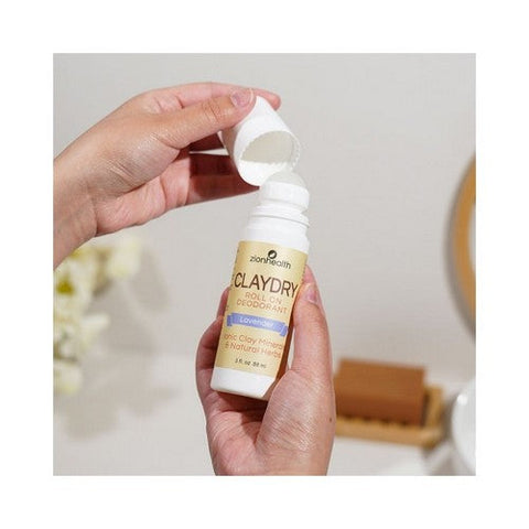 Zion Health, Claydry Roll-On Natural Deodorant Lavender, 3 Oz Zion Health