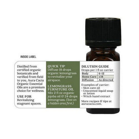 Aura Cacia, Essential Oil, Lemongrass 0.25 oz Aura Cacia